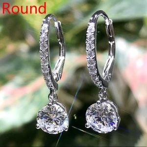 Gorgeous Silver White Sapphire Diamond Dangle Earrings